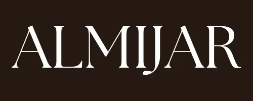Logotipo de Inmobiliaria Almijar de estilo tipográfico versión dark
